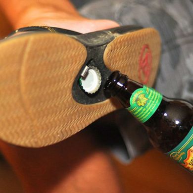 Bottle opener sandals