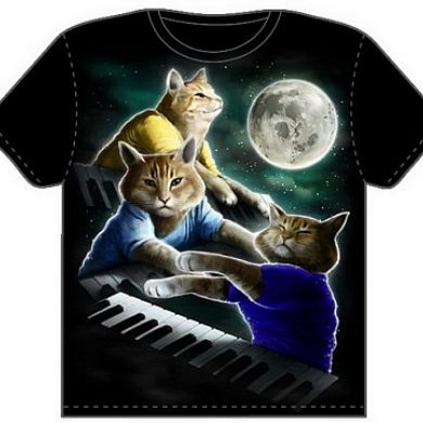 Three Keyboard Cat Moon t-shirt