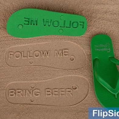 Follow Me / Bring Beer Flip Flops