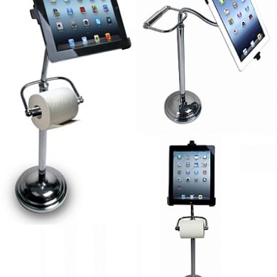 Pedestal Stand for iPad with Roll Holder